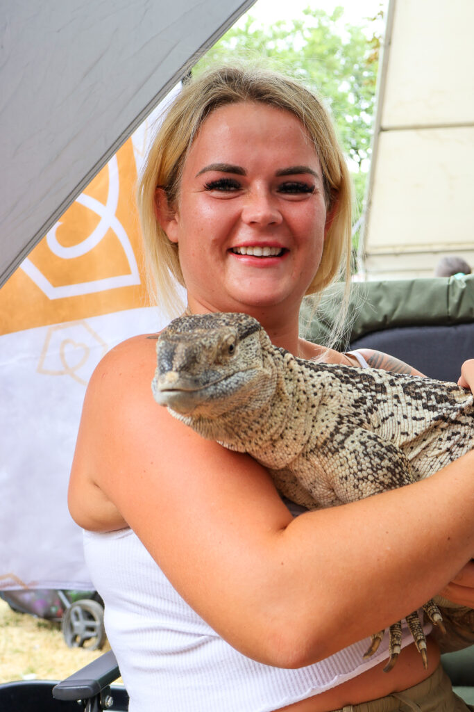Exotic animals at the Sticks N Stones Festival in Medway Kent