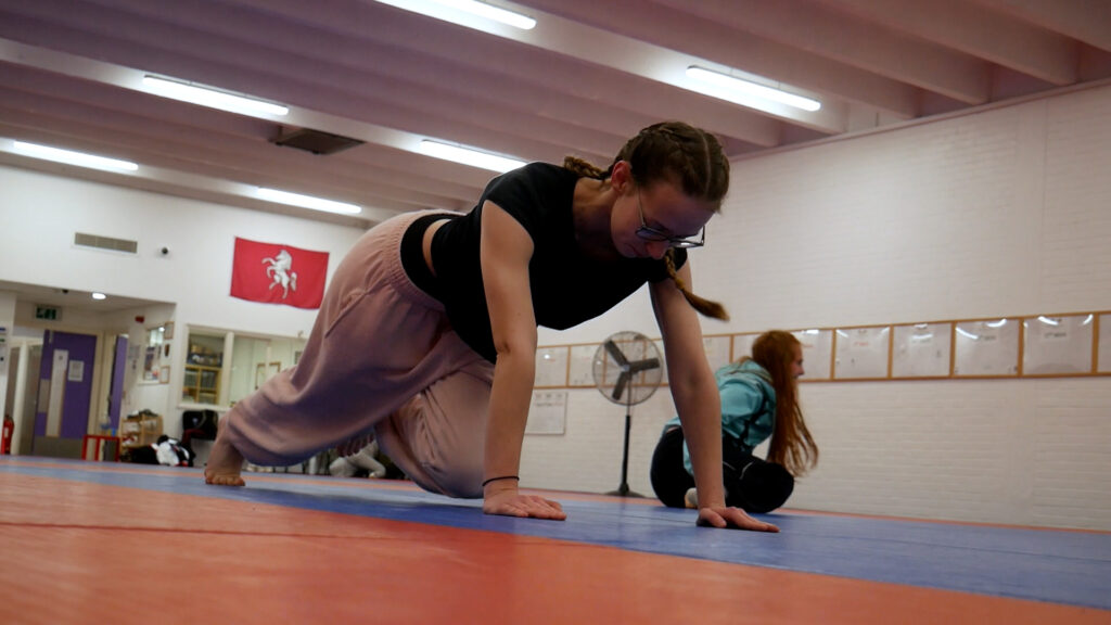 Teenage girl keeping fit doing martial arts in Maidstone