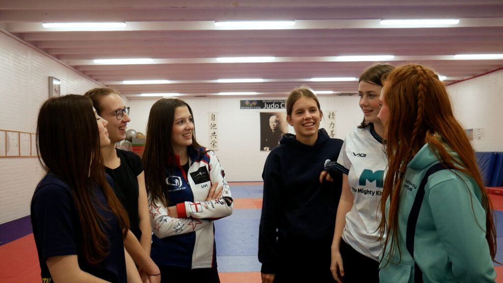 Group of teenagers chatting