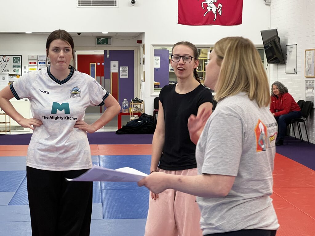 Girls in martial arts class Kent