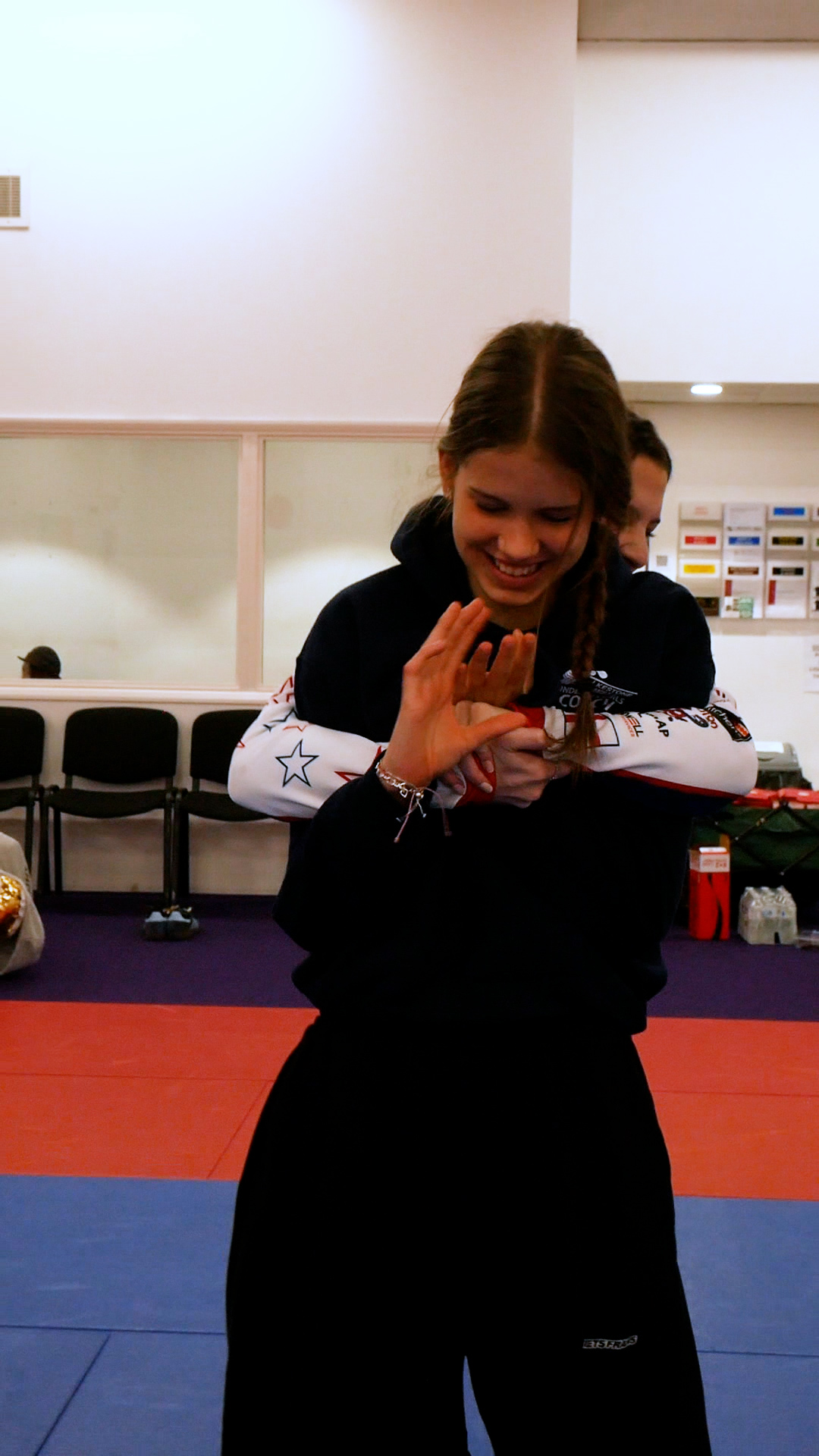 Teenage girl doing judo